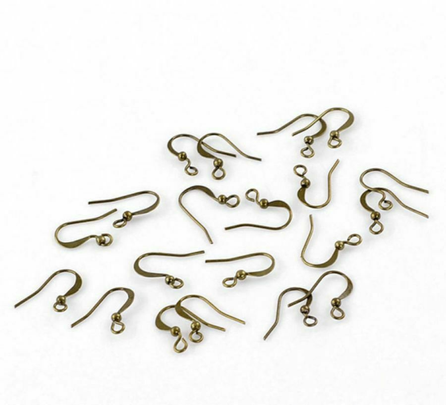 50 Ear Wire Hooks Earring Findings Antique Bronze 16x12mm( 5/8" x 4/8")