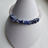 925 Sterling Silver & Rose Quartz with Sodalite Gemstone Bracelet