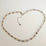 Faceted Ametrine & 925 Sterling Silver Choker Necklace – Classic Elegance
