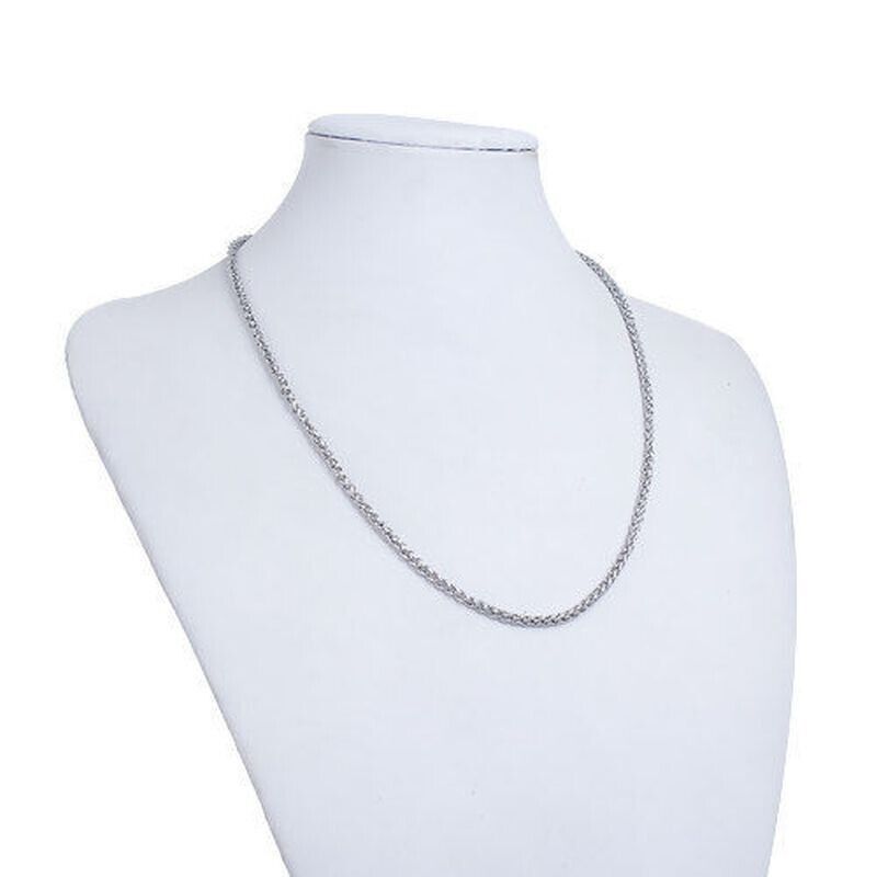 Stainless Steel Braided Rope Chain Necklace Silver Tone 50cm(19 5/8")