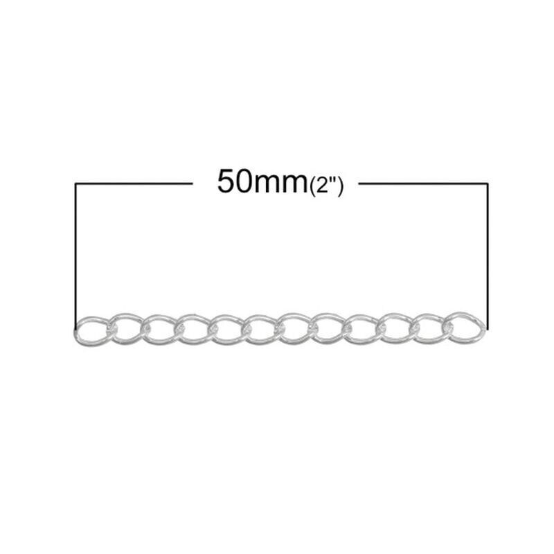 100 Silver Plated 5cm (2") Extender Chain For Jewelry Necklace Bracelet