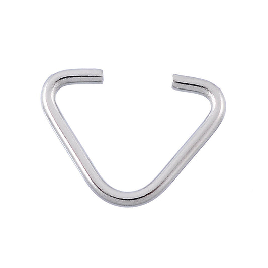 30 Stainless Steel Pendant Pinch Bails Clasps Triangle Silver Tone 13x10mm