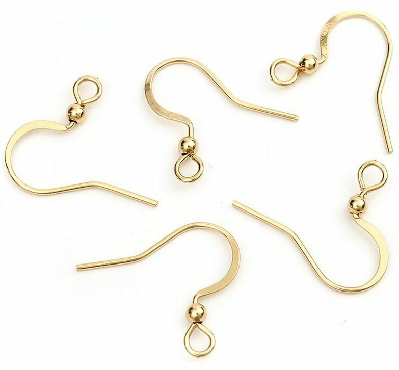 10Pcs -5 Pairs Stainless Steel 18K Gold Plated Fish Hook Earring Earwires Crafting