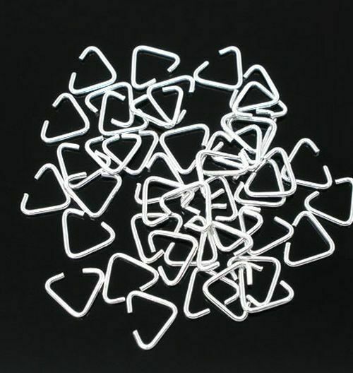 30 Silver Plated Pendant Pinch Bails Clasps Triangle Clip 8x6mm