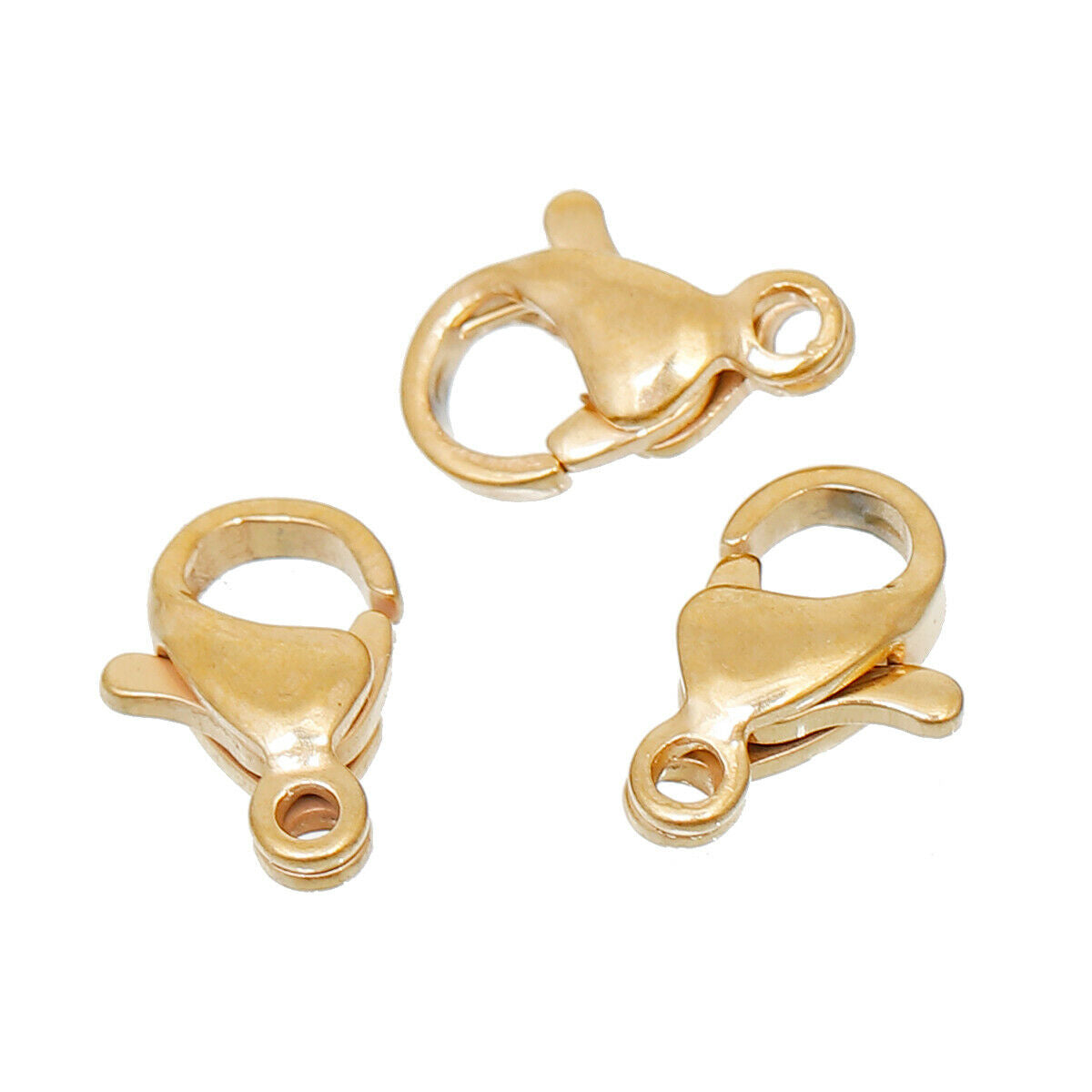 5 Stainless Steel Small Lobster Clasp Findings 18K Gold Plated 10mm x 6mm