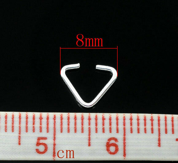 30 Silver Plated Pendant Pinch Bails Clasps Triangle Clip 8x6mm