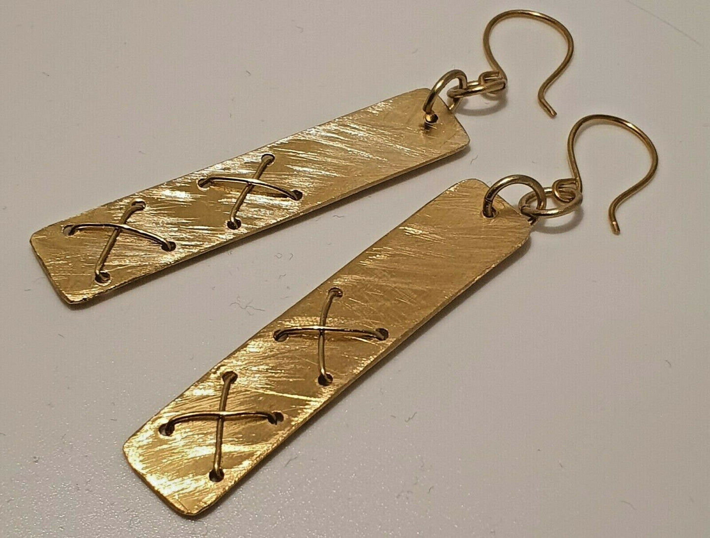 Handmade Brass Artisan Long Earrings