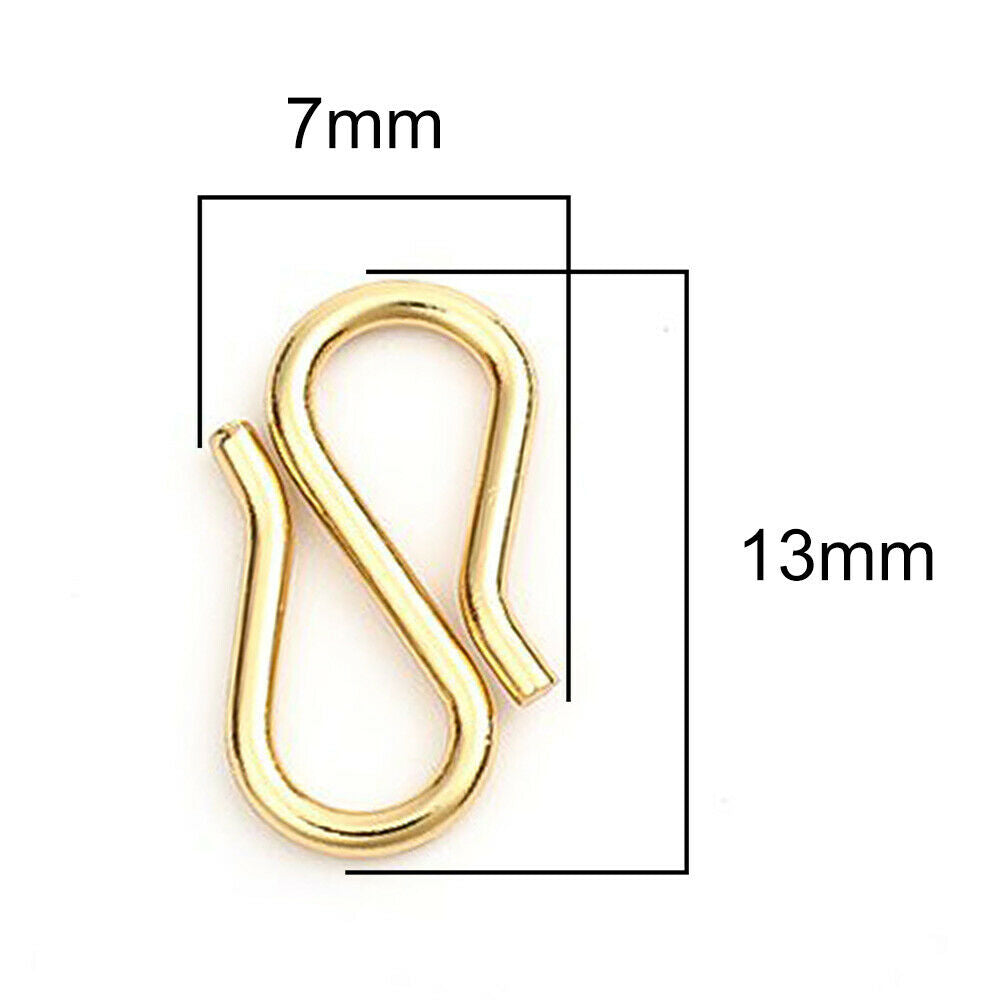 10 Stainless Steel Clasps Gold Plated 13mm x 7mm, DIY Bracelets Necklaces