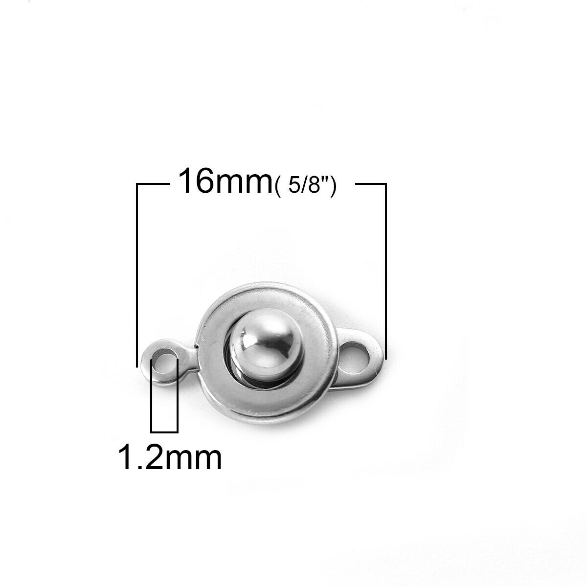 3 Stainless Steel Toggle Clasps Round Silver Tone 16mm( 5/8") x 10mm( 3/8")