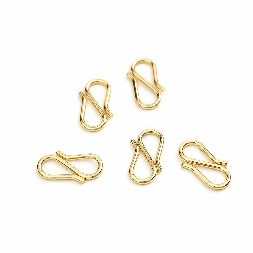 10 Stainless Steel Clasps Gold Plated 13mm x 7mm, DIY Bracelets Necklaces