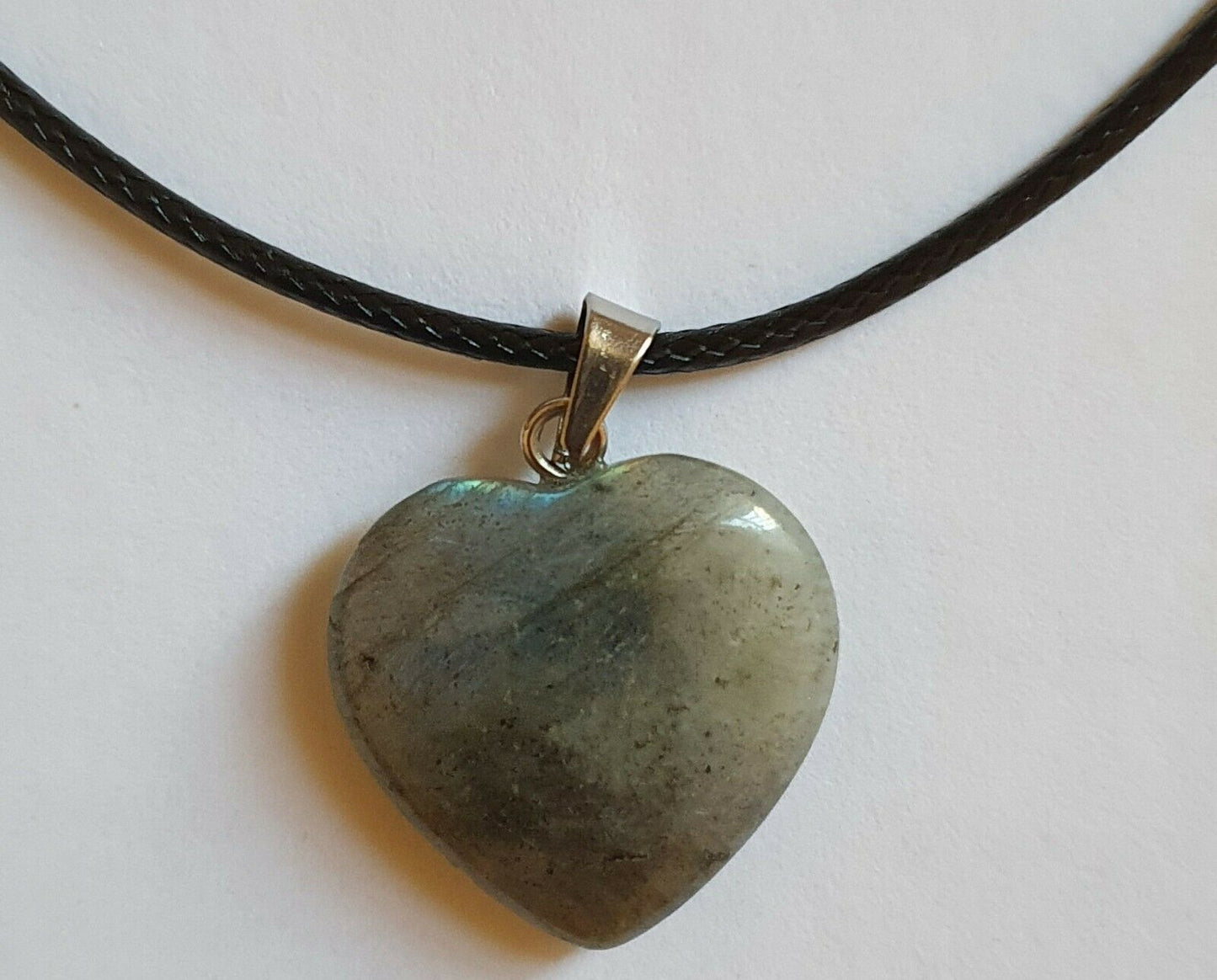 Labradorite Gemstone Crystal Healing Yoga Reiki Heart Pendant Necklace