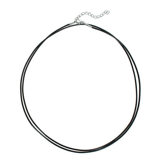 92cm-36" Extra Long Black PU Leather Cord Necklace with Clasp String for Pendant