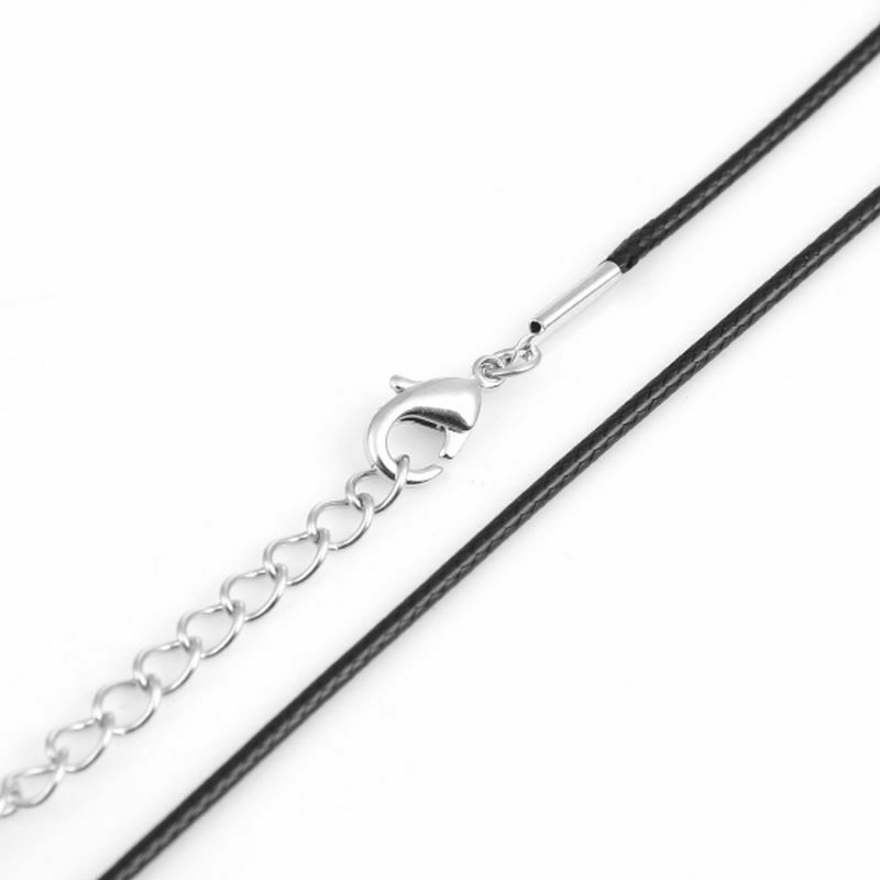 63cm(25") Long Black Faux Leather Cord with Clasp Necklace String for Pendants