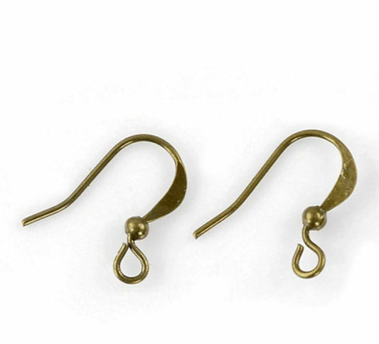 50 Ear Wire Hooks Earring Findings Antique Bronze 16x12mm( 5/8" x 4/8")