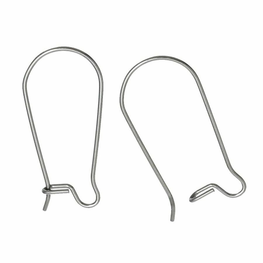 10Pcs Stainless Steel Kidney Ear Wire Hooks Earring Findings Silver Tone 20x10mm