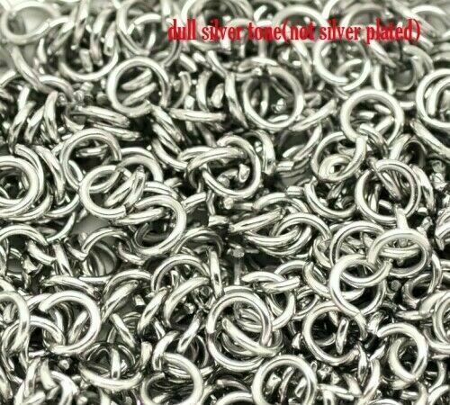 100 Pcs Stainless Steel Open Jump Rings Findings Round Silver Tone 6mm(2/8")