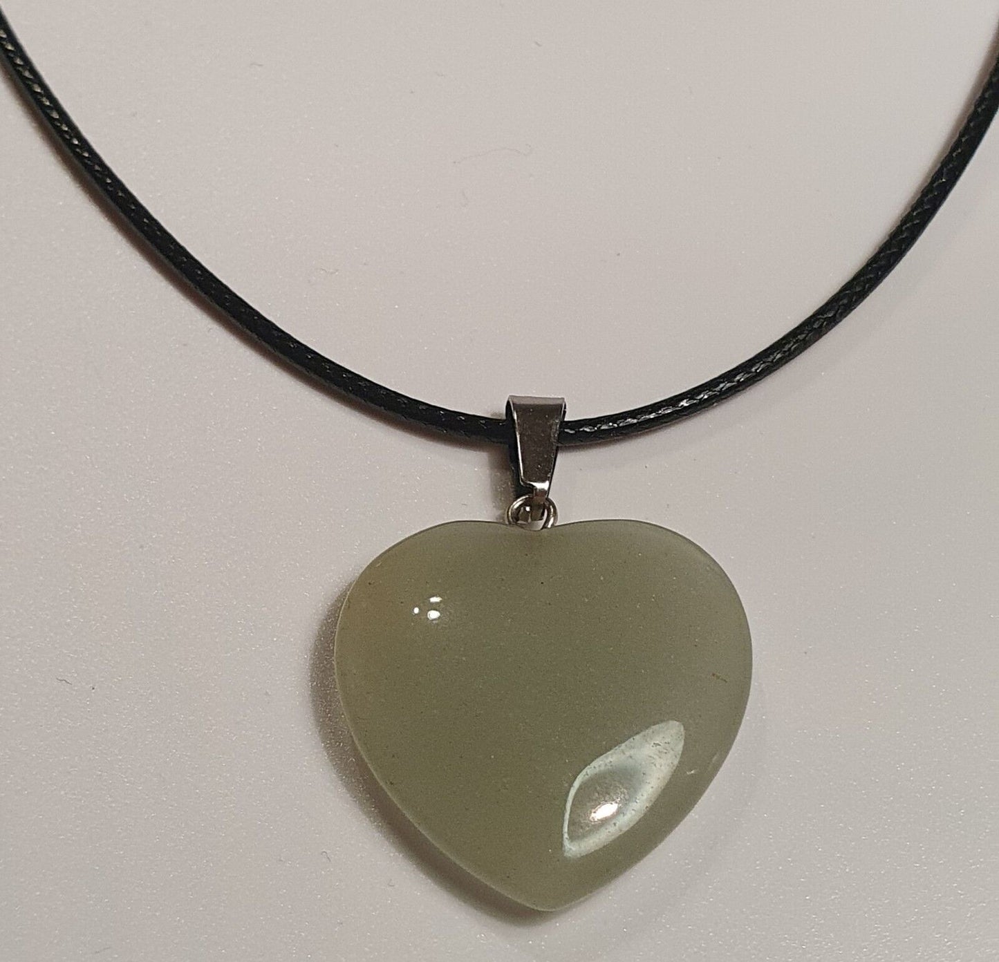 Green Aventurine Heart Gemstone Crystal Healing Yoga Reiki Pendant Necklace