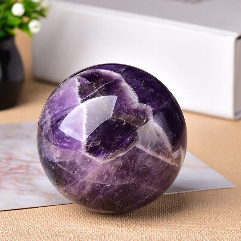 Amethyst Ball Polished Globe Sphere Reiki Healing Stone Home Decoration- 1 pcs
