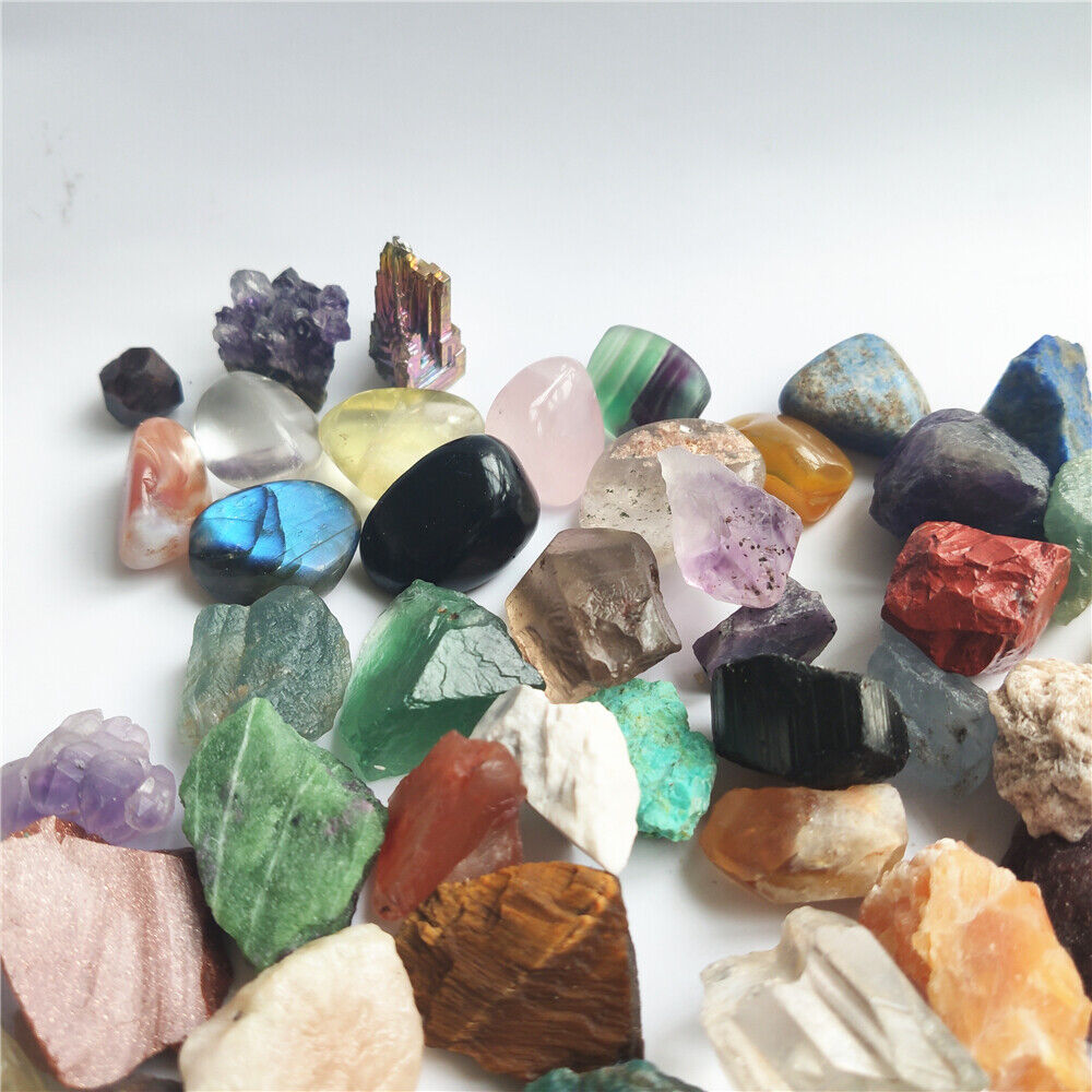 10 Pcs Random Mix Raw Crystal Mineral Ore Collection Healing Stone 2-3cm