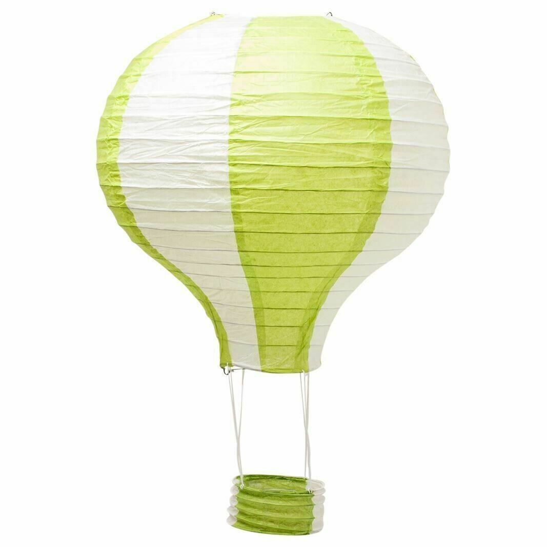 3 x  Green Stripes Hot Air Paper Lantern Decoration Lampshade Wedding Party-10"
