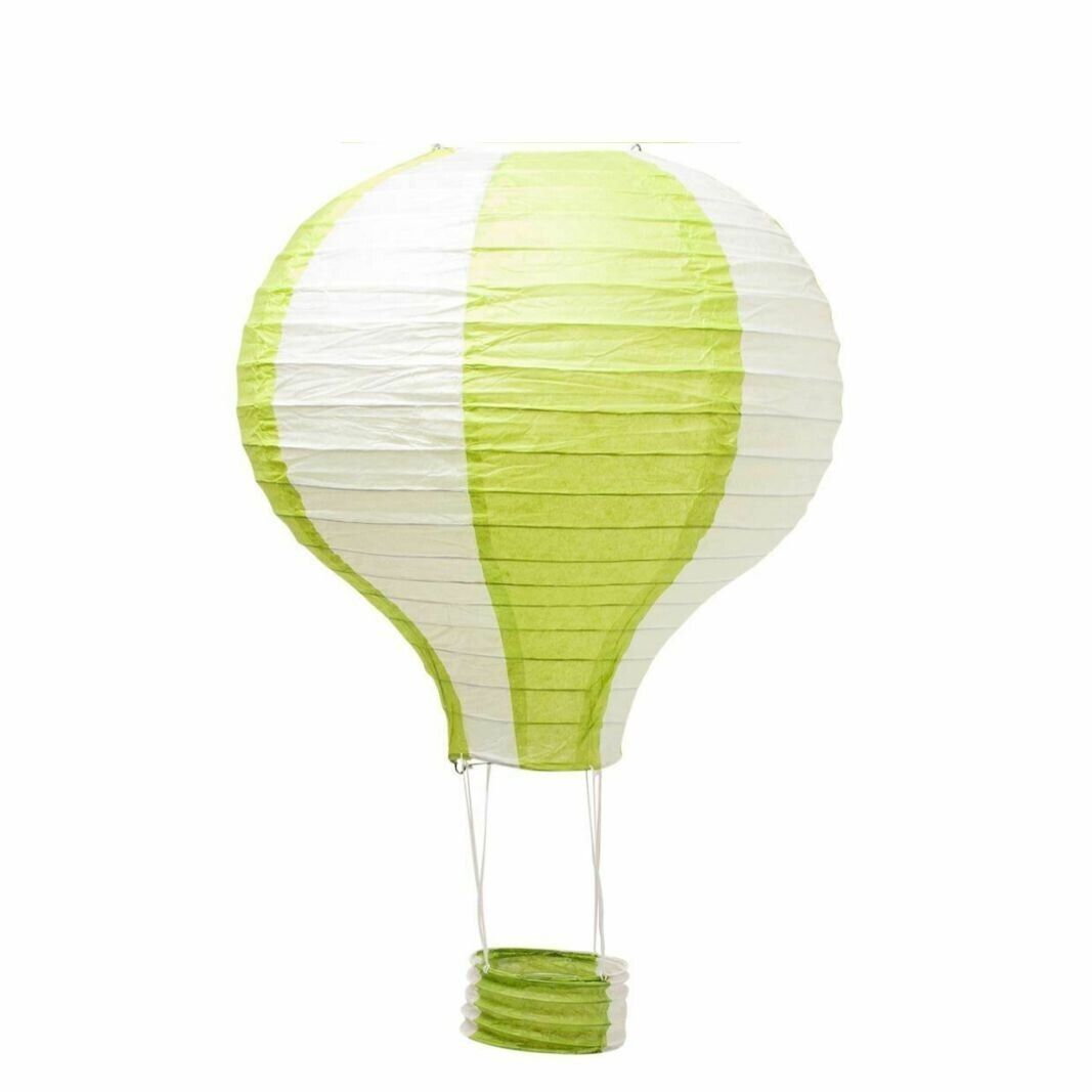 3 x  Green Stripes Hot Air Paper Lantern Decoration Lampshade Wedding Party-10"