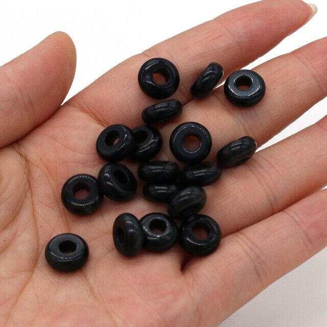 10 x European Large Hole Gemstone Abacus Donut Charm Beads Jewelry Making