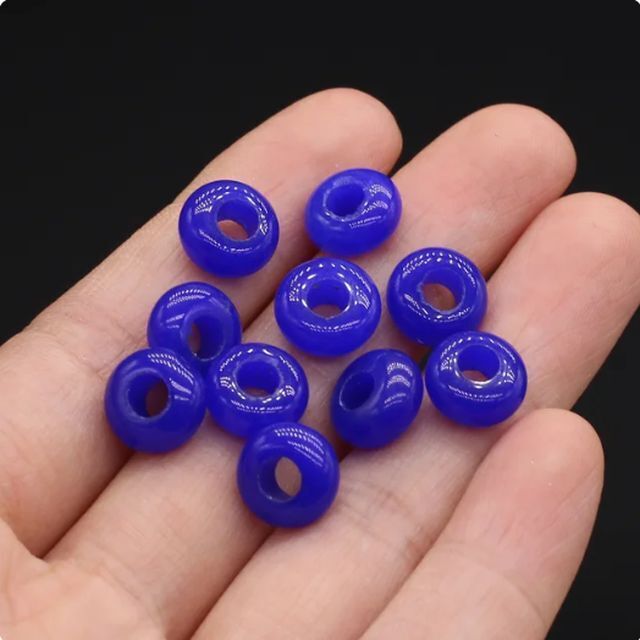 10 x European Large Hole Gemstone Abacus Donut Charm Beads Jewelry Making