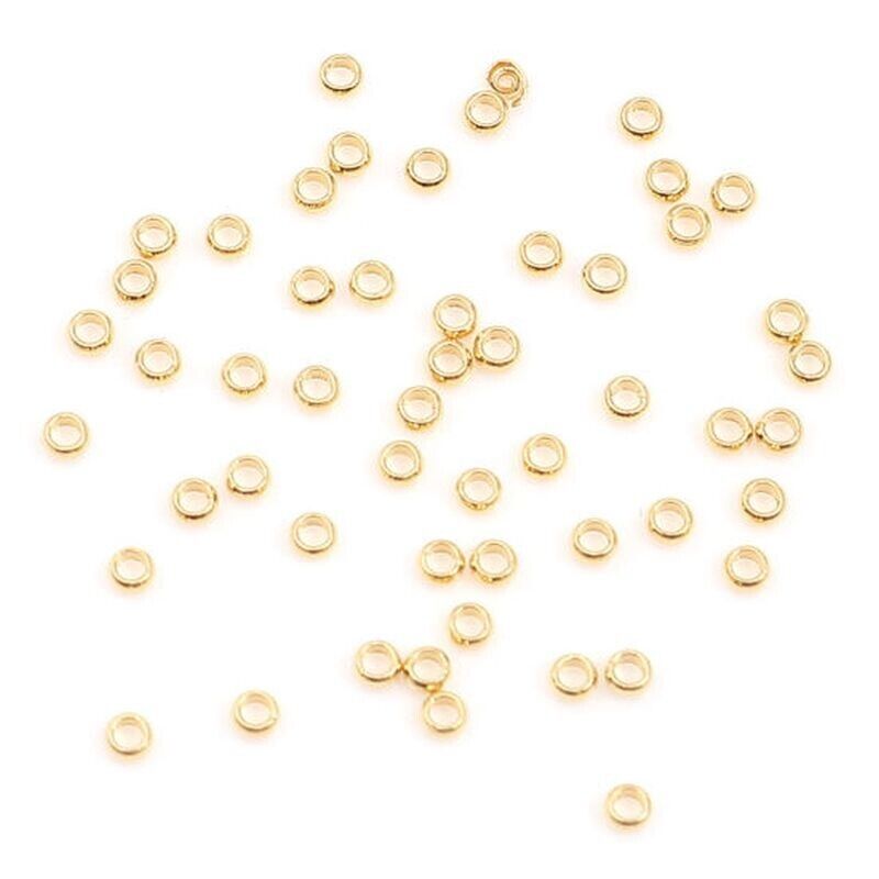 100 Gold Plated Stainless Steel Mini Crimp Beads Cylinder -1.2mm Dia, Hole:0.5mm