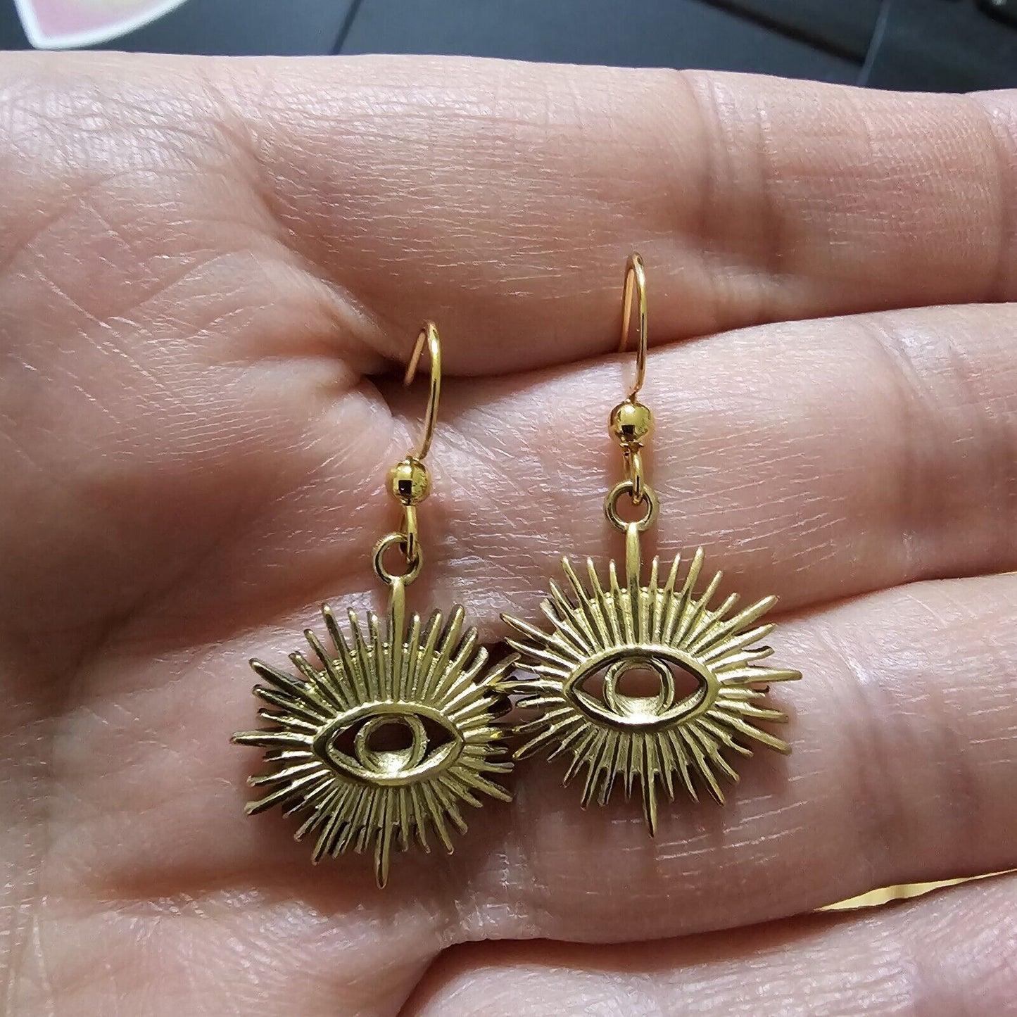 Evil Eye Gold Plated Stainless Steel Earrings