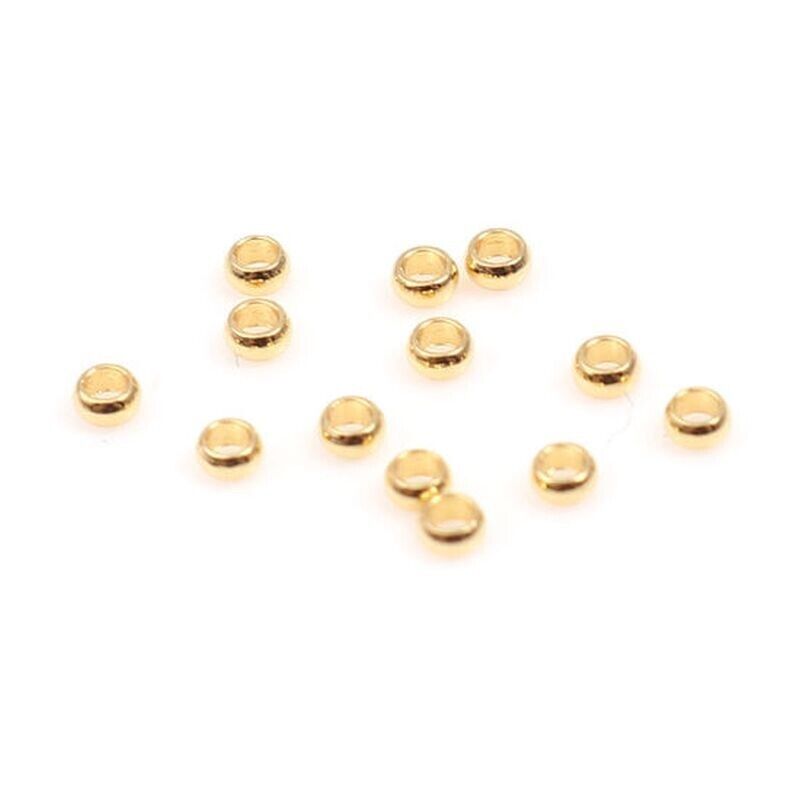 100 Gold Plated Stainless Steel Mini Crimp Beads Cylinder -1.2mm Dia, Hole:0.5mm