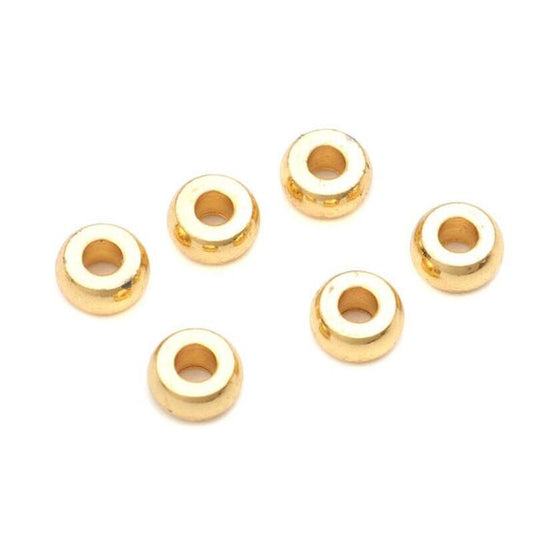 20 Gold Plated Stainless Steel Spacer Beads Rondelle 4x2mm, 1.8mm hole
