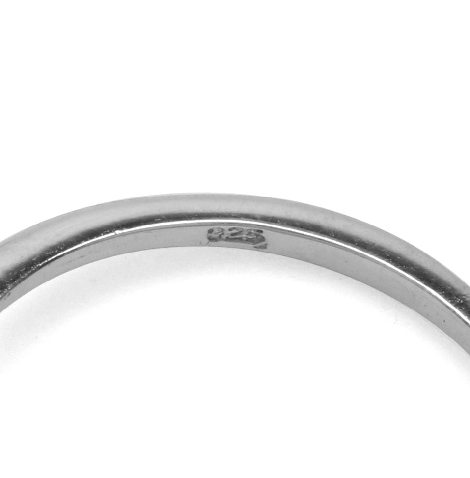Genuine London Blue Topaz & White CZ 925 Sterling Silver Ring -USA size 8.5