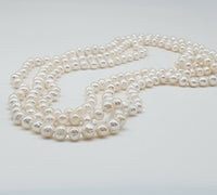 Natural White Freshwater Pearls Super Long Classic Necklace 62"-158cm