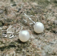 AAA Natural Freshwater Pearl Stud, Wedding Earrings 925 Sterling Silver 3mm, 4mm