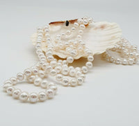 Natural White Freshwater Pearls Super Long Classic Necklace 62"-158cm