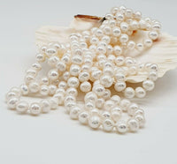 Natural White Freshwater Pearls Super Long Classic Necklace 62"-158cm