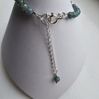 925 Sterling Silver & Blue Apatite Faceted Gemstone Beads Bracelet