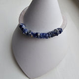 925 Sterling Silver & Rose Quartz with Sodalite Gemstone Bracelet