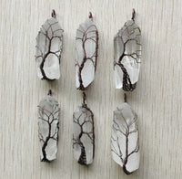 Raw Quartz Healing Crystal Point Tree Of Life Antique Copper Wire Wrapped