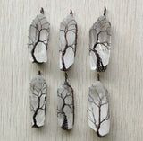 Raw Quartz Healing Crystal Point Tree Of Life Antique Copper Wire Wrapped
