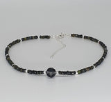 Black Tourmaline 925 Sterling Silver Choker Necklace