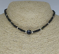 Black Tourmaline 925 Sterling Silver Choker Necklace