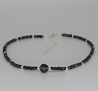 Black Tourmaline 925 Sterling Silver Choker Necklace