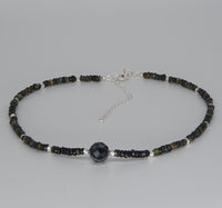Black Tourmaline 925 Sterling Silver Choker Necklace