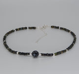 Black Tourmaline 925 Sterling Silver Choker Necklace