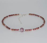 Pink Tourmaline 925 Sterling Silver Choker Necklace