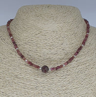 Pink Tourmaline 925 Sterling Silver Choker Necklace