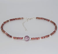 Pink Tourmaline 925 Sterling Silver Choker Necklace
