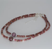 Pink Tourmaline 925 Sterling Silver Choker Necklace