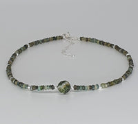 Green Tourmaline 925 Sterling Silver Choker Necklace